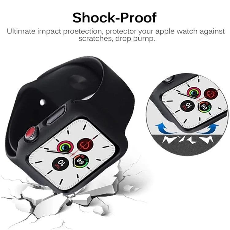 For Apple Watch Series 10 46mm Protective Case All-Around Hard PC Watch Cover with Tempered Glass Film