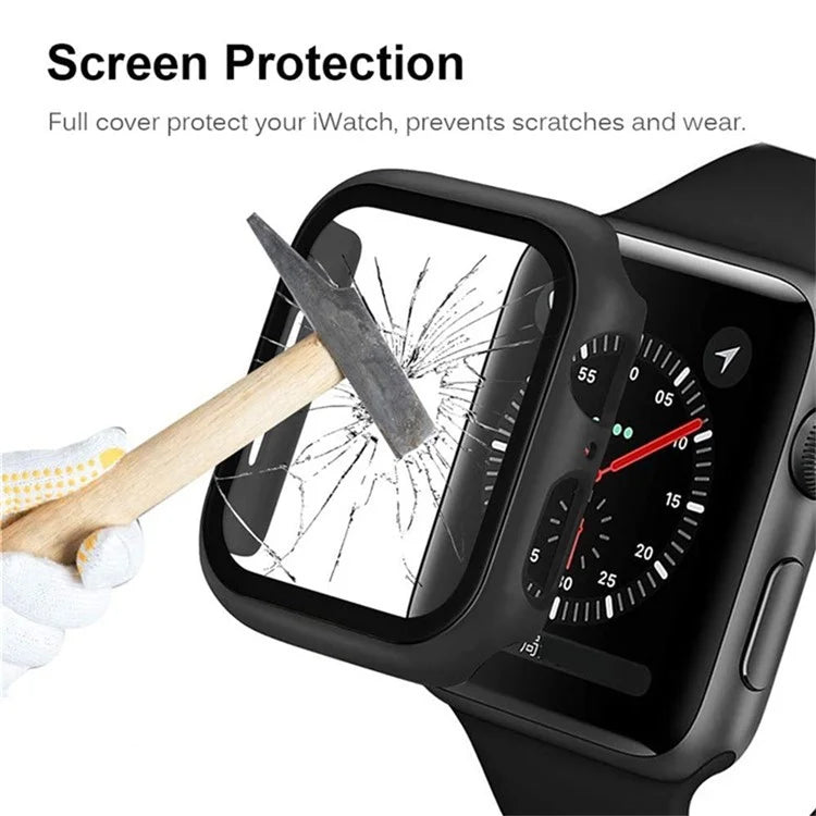 For Apple Watch Series 10 46mm Protective Case All-Around Hard PC Watch Cover with Tempered Glass Film
