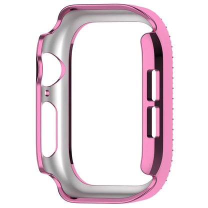 For Apple Watch Series 10 42mm Double Row Rhinestone Decor Hollow-Out Cover PC Watch Frame Case