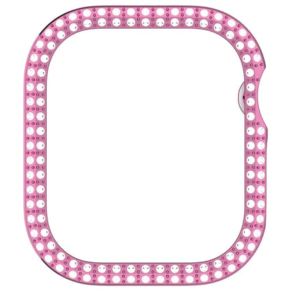 For Apple Watch Series 10 42mm Double Row Rhinestone Decor Hollow-Out Cover PC Watch Frame Case