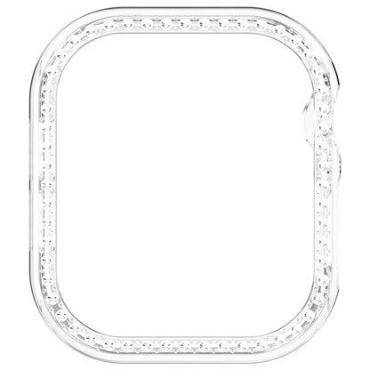 For Apple Watch Series 10 46mm Single Row Rhinestone Decor Hollow-Out Cover PC Watch Frame Case
