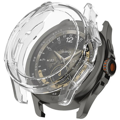 For Xiaomi Watch S4 Sport TPU Watch Case Electroplating Overall Protective Cover Built-In Screen Film - Transparent