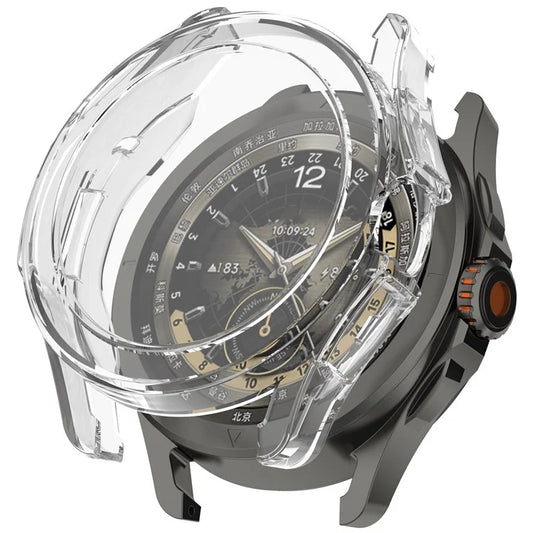 For Xiaomi Watch S4 Sport TPU Watch Case Electroplating Overall Protective Cover Built-In Screen Film - Transparent