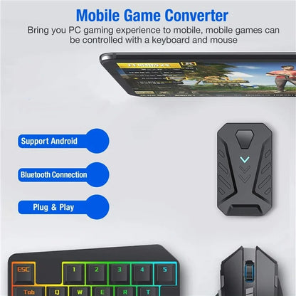 GAMWING Mix Lite Converter Programmable Combo Set with Keyboard, Mouse, Phone Holder for Android Phone Games