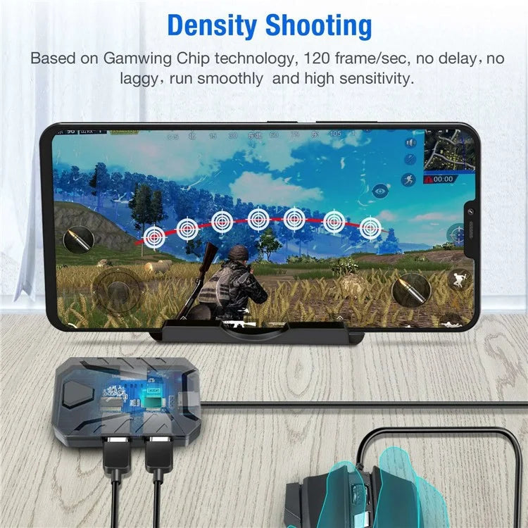 GAMWING Mix Lite Converter Programmable Combo Set with Keyboard, Mouse, Phone Holder for Android Phone Games