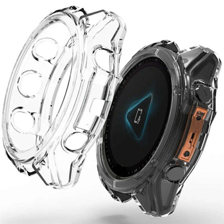 For Garmin Fenix 8 47mm Watch Case Shockproof TPU Cover Half-Wrapped
