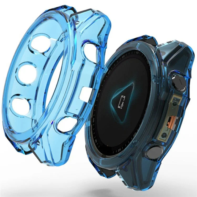 For Garmin Fenix 8 47mm Watch Case Shockproof TPU Cover Half-Wrapped