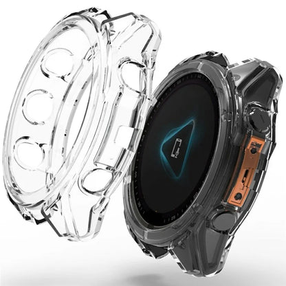For Garmin Fenix 8 51mm Watch Case Shockproof TPU Cover Half-Wrapped