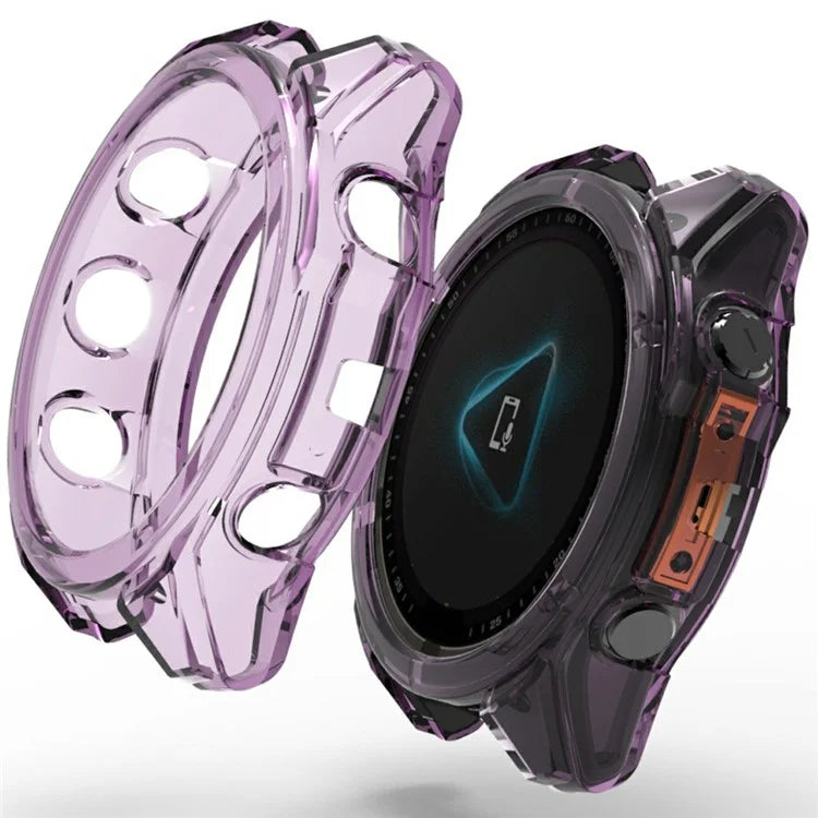 For Garmin Fenix 8 51mm Watch Case Shockproof TPU Cover Half-Wrapped