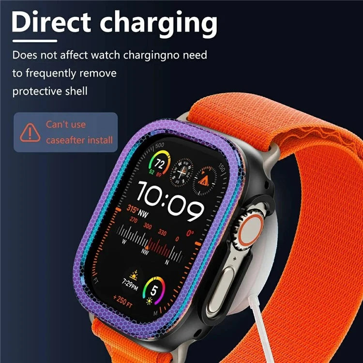 For Apple Watch Series 10 42mm Hollow Out TPU + Aluminum Alloy Watch Frame Protective Case