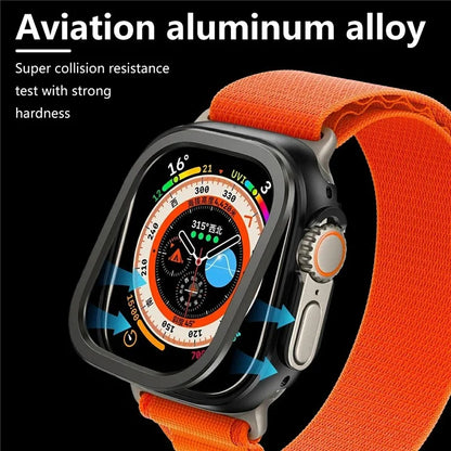 For Apple Watch Series 10 46mm Hollow Out TPU + Aluminum Alloy Watch Frame Protective Case