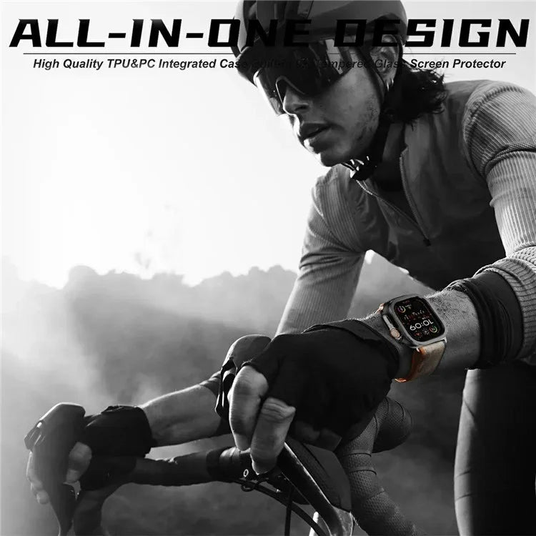 For Apple Watch Series 10 46mm Hollow Out TPU + Aluminum Alloy Watch Frame Protective Case