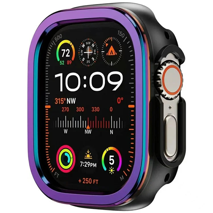 For Apple Watch Series 10 46mm Hollow Out TPU + Aluminum Alloy Watch Frame Protective Case