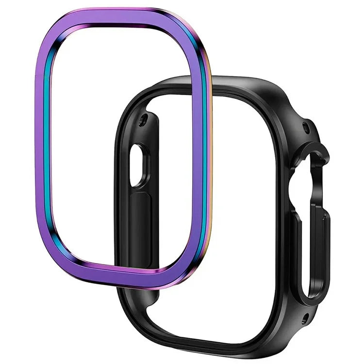 For Apple Watch Series 10 46mm Hollow Out TPU + Aluminum Alloy Watch Frame Protective Case