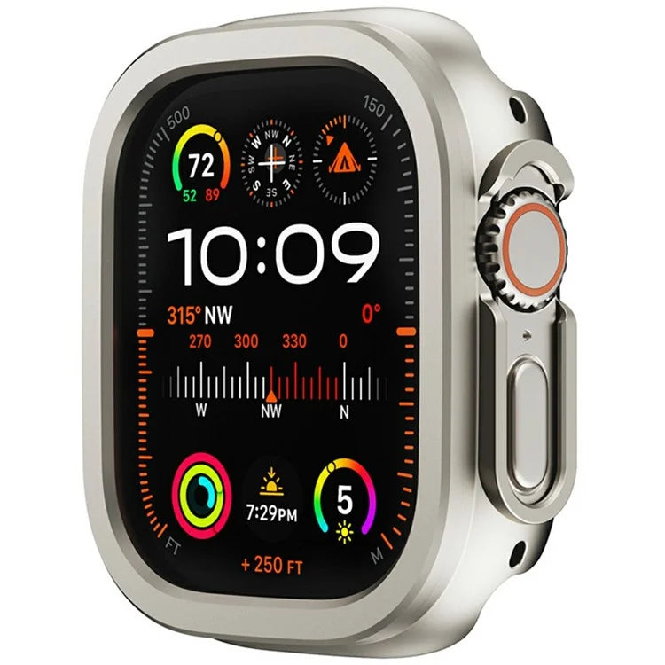 For Apple Watch Ultra 2 / Ultra 49mm Watch Case Half Coverage Hollow PC+Metal Frame Cover