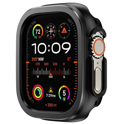 For Apple Watch Series 9  /  8  /  7 45mm Watch Case Half Coverage Hollow PC+Metal Frame Cover