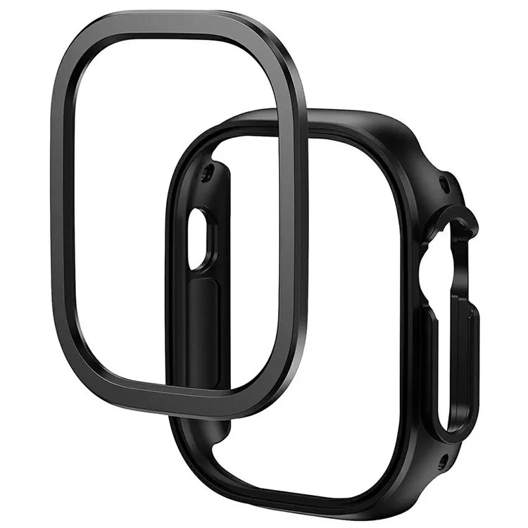 For Apple Watch Series 9  /  8  /  7 45mm Watch Case Half Coverage Hollow PC+Metal Frame Cover
