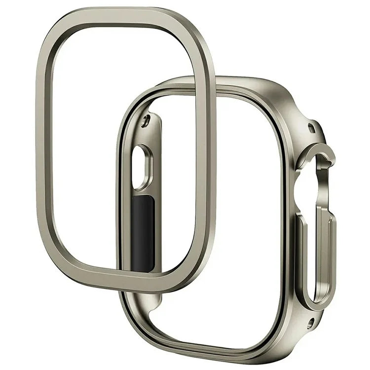 For Apple Watch Series 9  /  8  /  7 45mm Watch Case Half Coverage Hollow PC+Metal Frame Cover