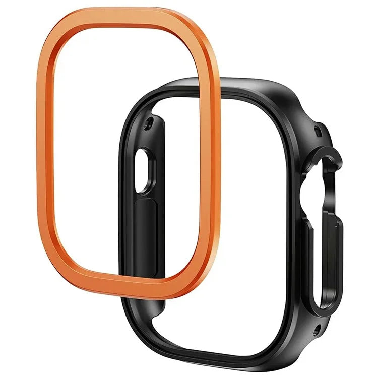 For Apple Watch Series 9 / 8 / 7 41mm Watch Case Half Coverage Hollow PC+Metal Frame Cover