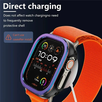 For Apple Watch Series 9 / 8 / 7 41mm Watch Case Half Coverage Hollow PC+Metal Frame Cover