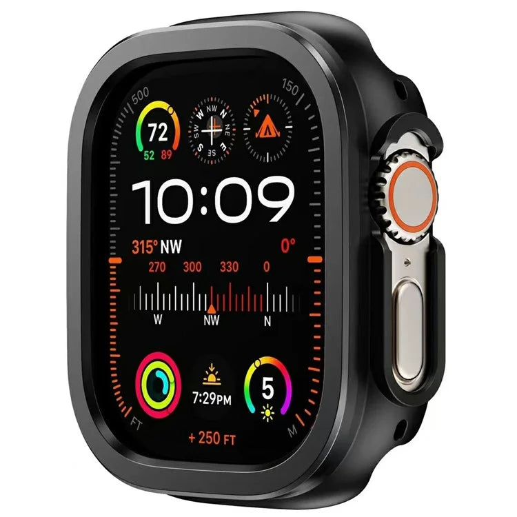 For Apple Watch Series 9 / 8 / 7 41mm Watch Case Half Coverage Hollow PC+Metal Frame Cover