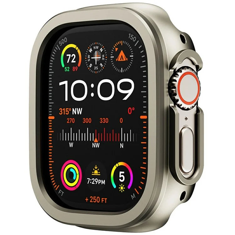 For Apple Watch Series 9 / 8 / 7 41mm Watch Case Half Coverage Hollow PC+Metal Frame Cover