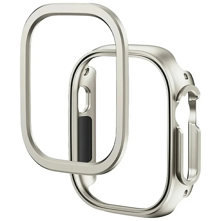 For Apple Watch Series 9 / 8 / 7 41mm Watch Case Half Coverage Hollow PC+Metal Frame Cover