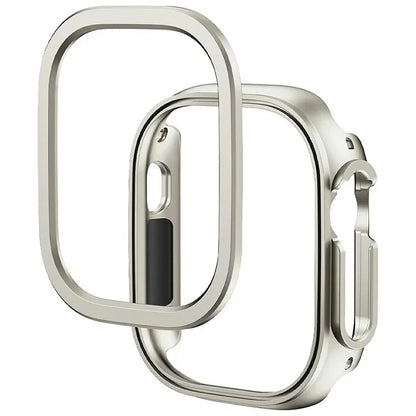 For Apple Watch Series 9 / 8 / 7 41mm Watch Case Half Coverage Hollow PC+Metal Frame Cover