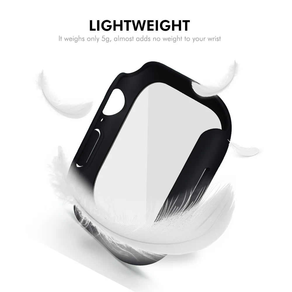 For Apple Watch Series 10 46mm ENKAY Hat-Prince 2-in-1 Rubberized Hard PC Frame with 9H Tempered Glass Screen Protector