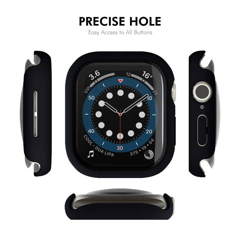 For Apple Watch Series 10 42mm ENKAY Hat-Prince 2-in-1 Rubberized Hard PC Frame with 9H Tempered Glass Screen Protector