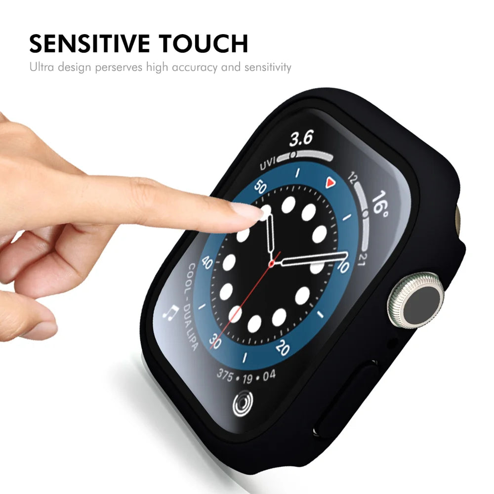 For Apple Watch Series 10 42mm ENKAY Hat-Prince 2-in-1 Rubberized Hard PC Frame with 9H Tempered Glass Screen Protector