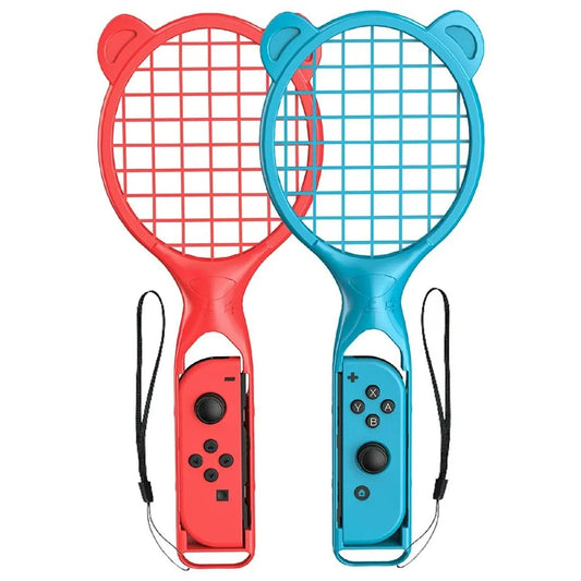 STARTRC GAMES 1 Pair ABS Tennis Racket Handle Holder with Wrist Strap for Nintendo Switch Sports Games