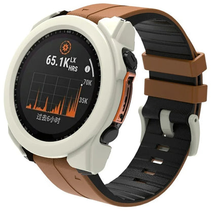 For Garmin Fenix 8 47mm AMOLED Hard PC Watch Case with Tempered Glass Screen Film