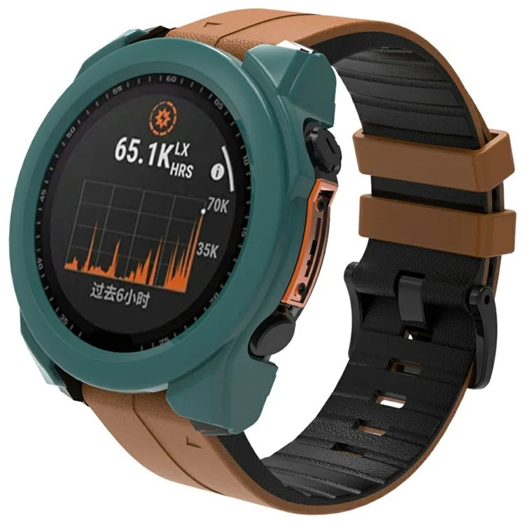 For Garmin Fenix 8 51mm Hard PC Watch Case with Tempered Glass Screen Film