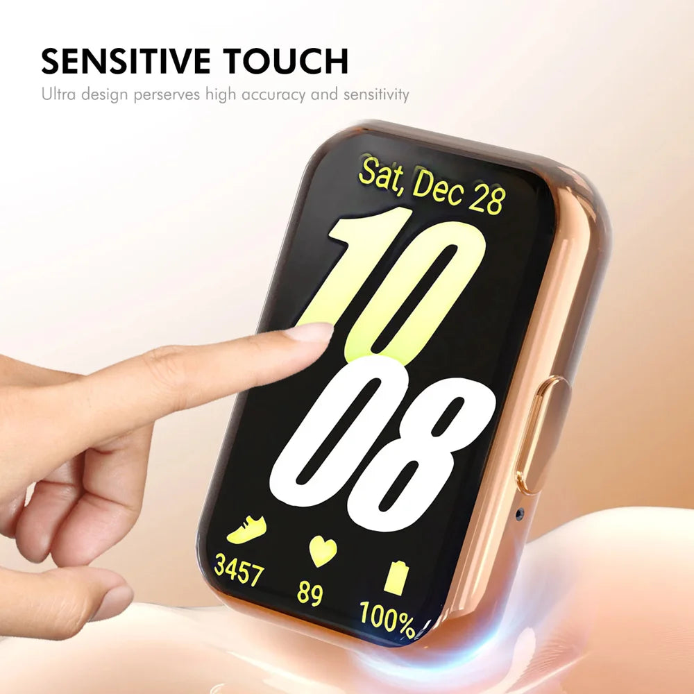 For Samsung Galaxy Fit3 ENKAY Hat-Prince TPU Watch Case Electroplating Watch Cover with Screen Protector