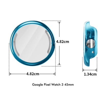 For Google Pixel Watch 3 45mm ENKAY Hat-Prince TPU Watch Case Electroplating Watch Cover with Screen Protector