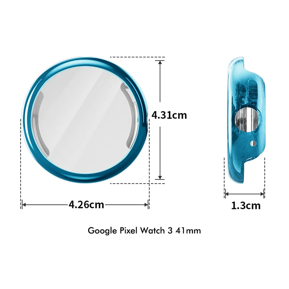 For Google Pixel Watch 3 41mm ENKAY Hat-Prince TPU Watch Case Electroplating Watch Cover with Screen Protector