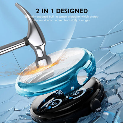 For Google Pixel Watch 3 41mm ENKAY Hat-Prince TPU Watch Case Electroplating Watch Cover with Screen Protector