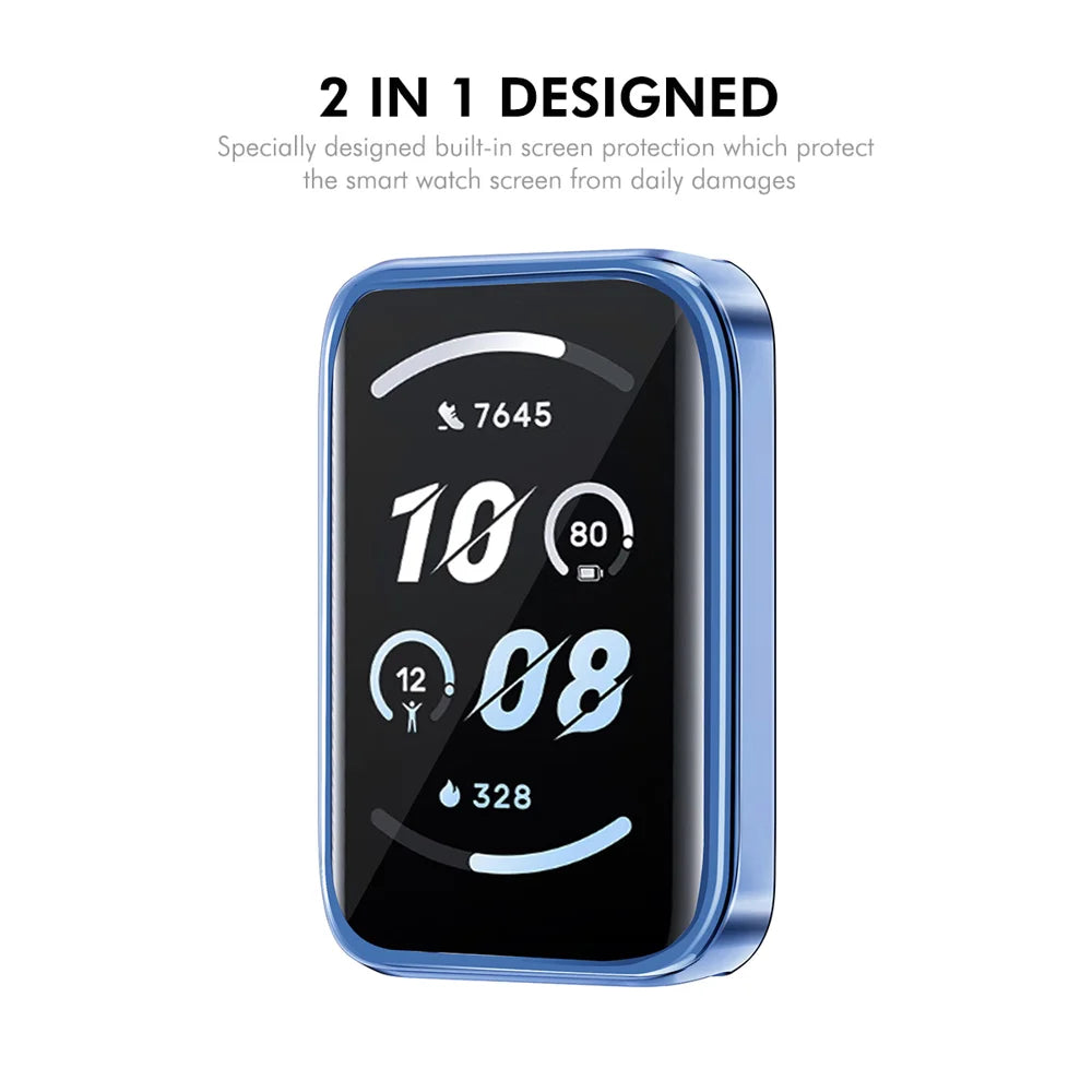For Honor Band 9 ENKAY Hat-Prince TPU Watch Case Electroplating Watch Cover with Screen Protector