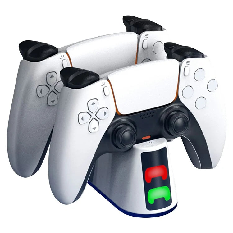STARTRC GAMES Dual Charging Dock Charging Station for Sony PlayStation 5 / PS5 Slim Controller - White