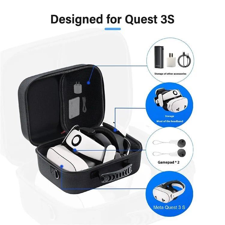STARTRC GAMES For Meta Quest 3S Carrying Case Square Large Capacity Storage Bag