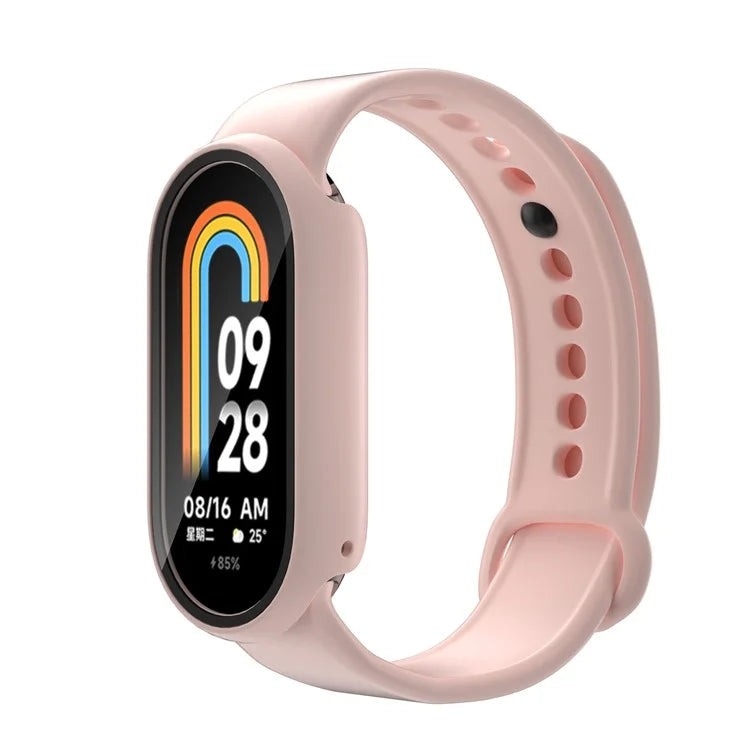 For Xiaomi Smart Band 8 Watch Cover Hard PC Overall Protective Case with Tempered Glass Screen Protector