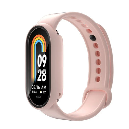 For Xiaomi Smart Band 8 Watch Cover Hard PC Overall Protective Case with Tempered Glass Screen Protector