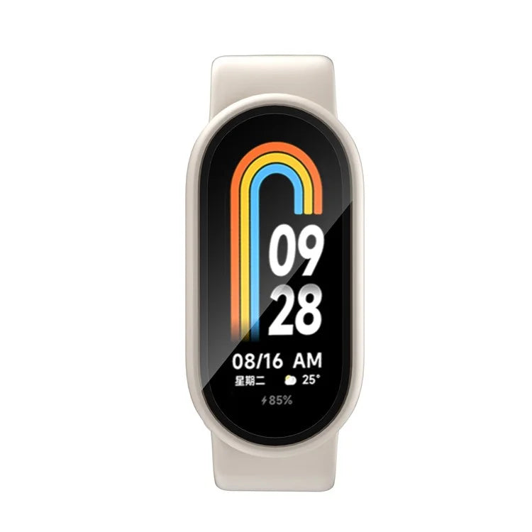 For Xiaomi Smart Band 8 Watch Cover Hard PC Overall Protective Case with Tempered Glass Screen Protector