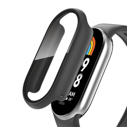 For Xiaomi Smart Band 8 Watch Cover Hard PC Overall Protective Case with Tempered Glass Screen Protector