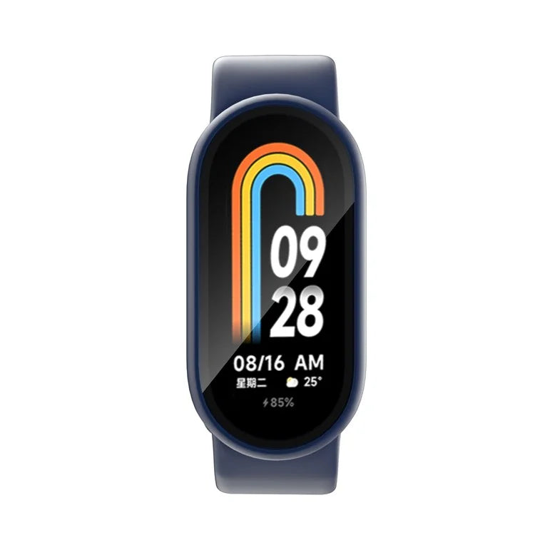 For Xiaomi Smart Band 8 Watch Cover Hard PC Overall Protective Case with Tempered Glass Screen Protector