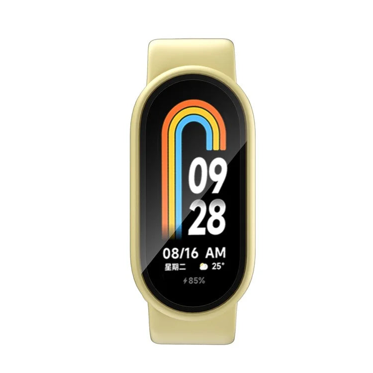 For Xiaomi Smart Band 8 Watch Cover Hard PC Overall Protective Case with Tempered Glass Screen Protector