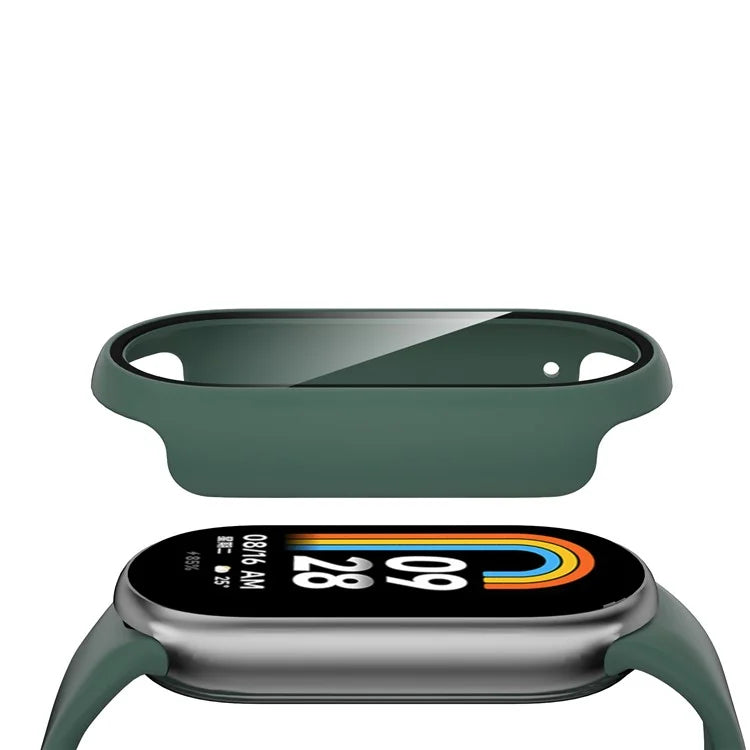 For Xiaomi Smart Band 8 Watch Cover Hard PC Overall Protective Case with Tempered Glass Screen Protector
