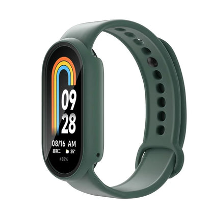 For Xiaomi Smart Band 8 Watch Cover Hard PC Overall Protective Case with Tempered Glass Screen Protector