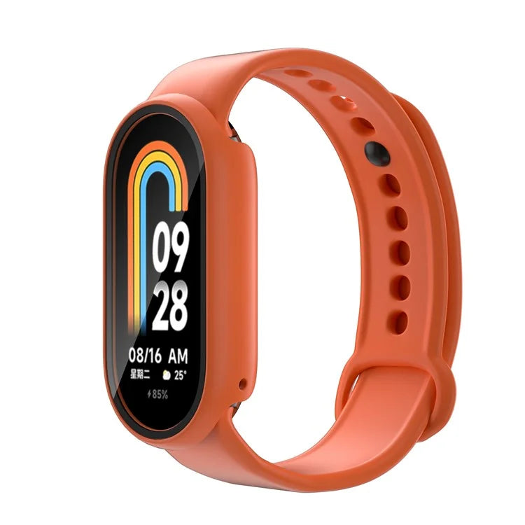 For Xiaomi Smart Band 8 Watch Cover Hard PC Overall Protective Case with Tempered Glass Screen Protector